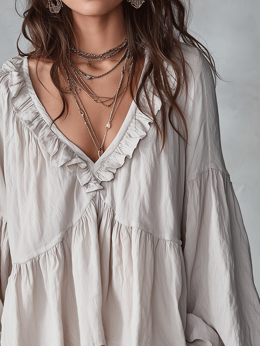 Eleanor | Airy Vintage-Inspired Ruffle Soft Ruffle Bohemian