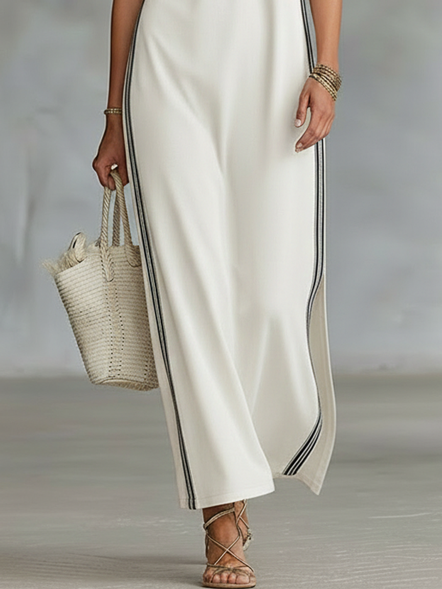 Eden | Athletic-Style Sleeveless Henley Maxi