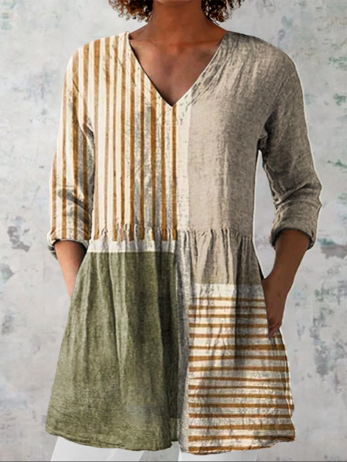 Camille™ | Long Blouse with V-Neck