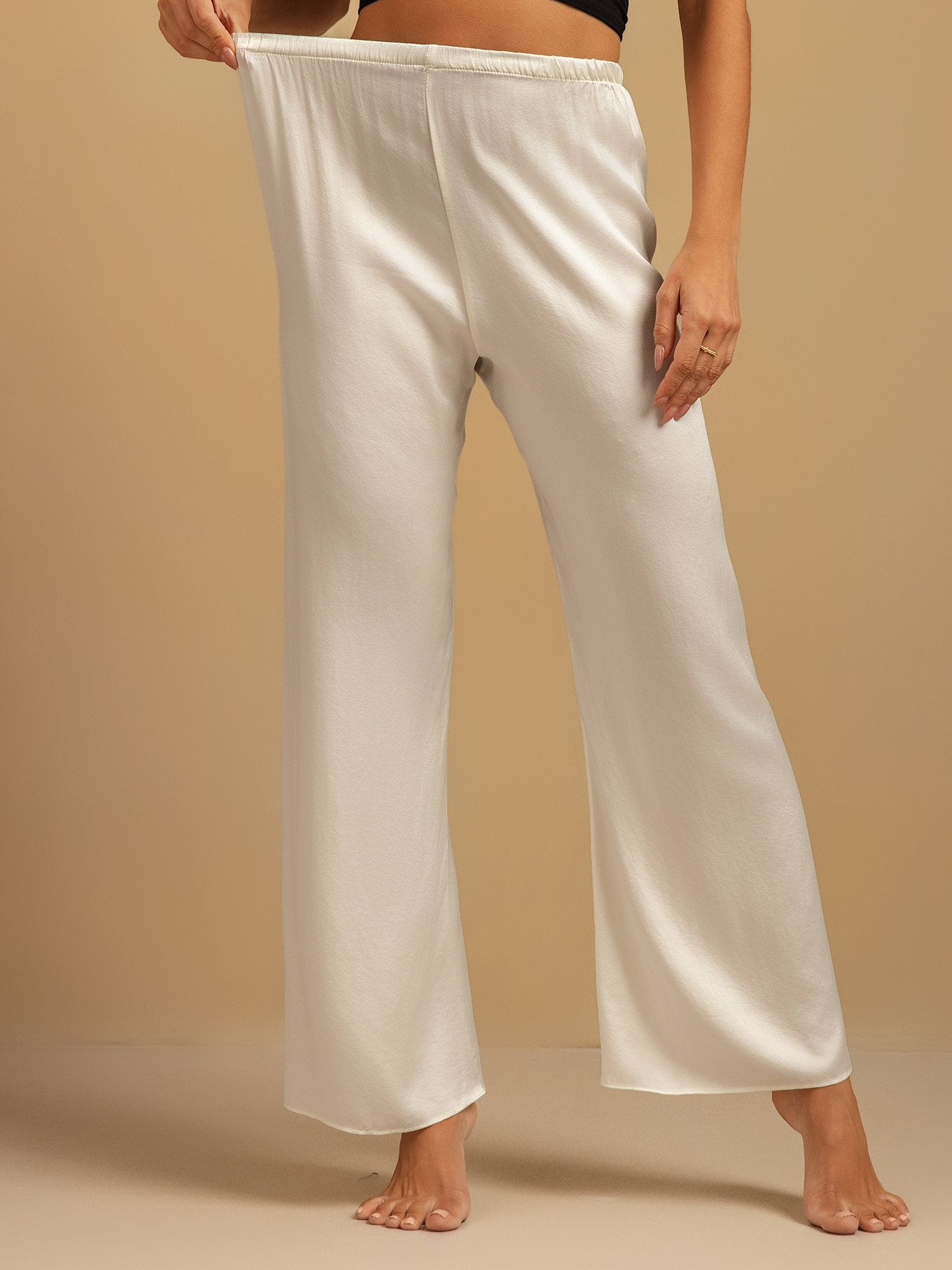 Clare | Wide-Leg Silk Trousers