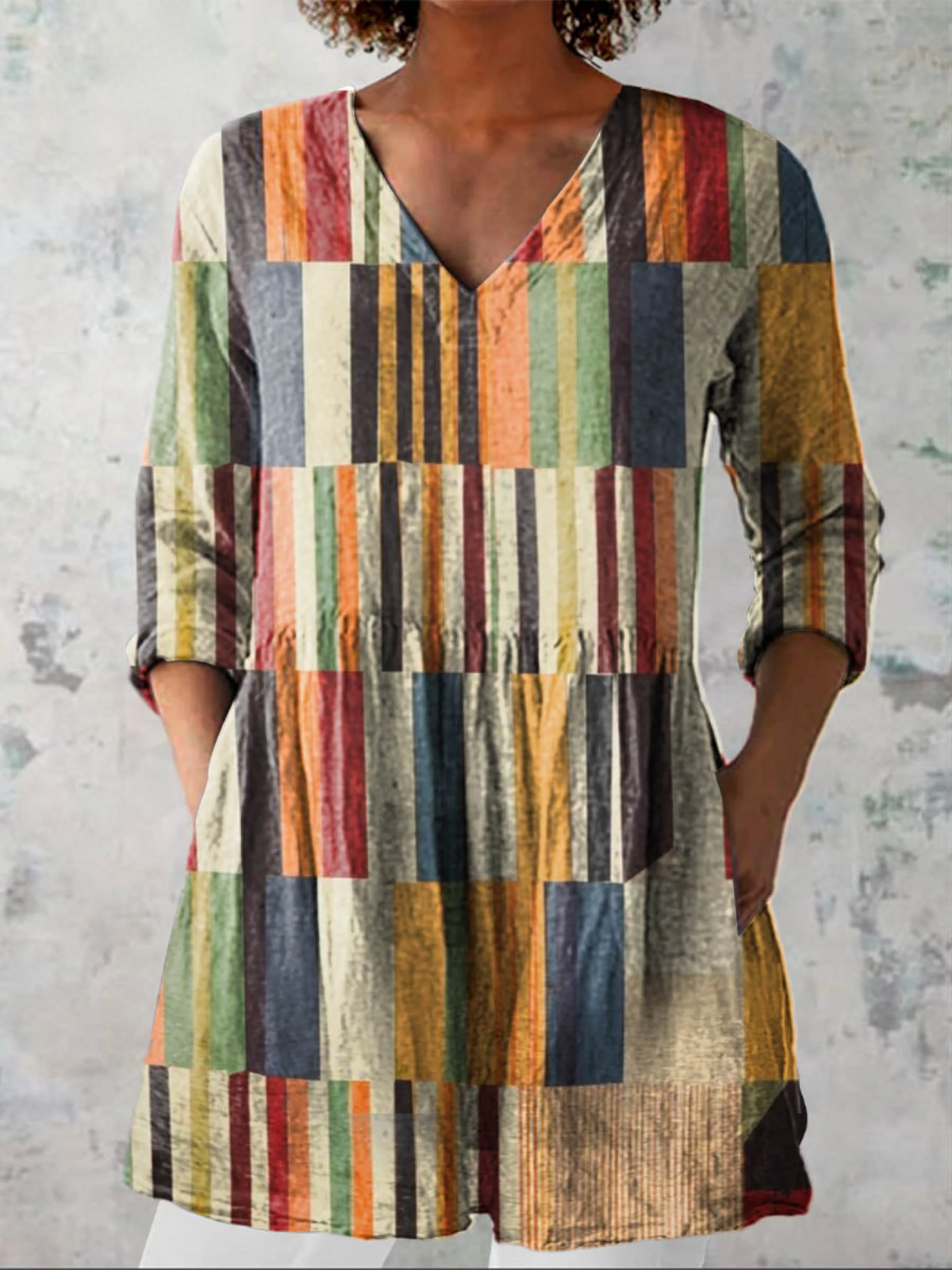 Chloe™ | Long Blouse with V-Neck