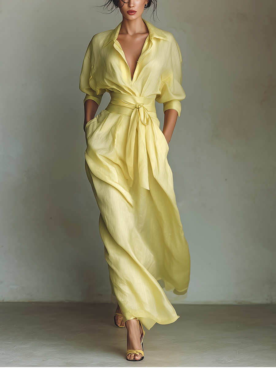 Brooke | Lemon Yellow Cotton Linen