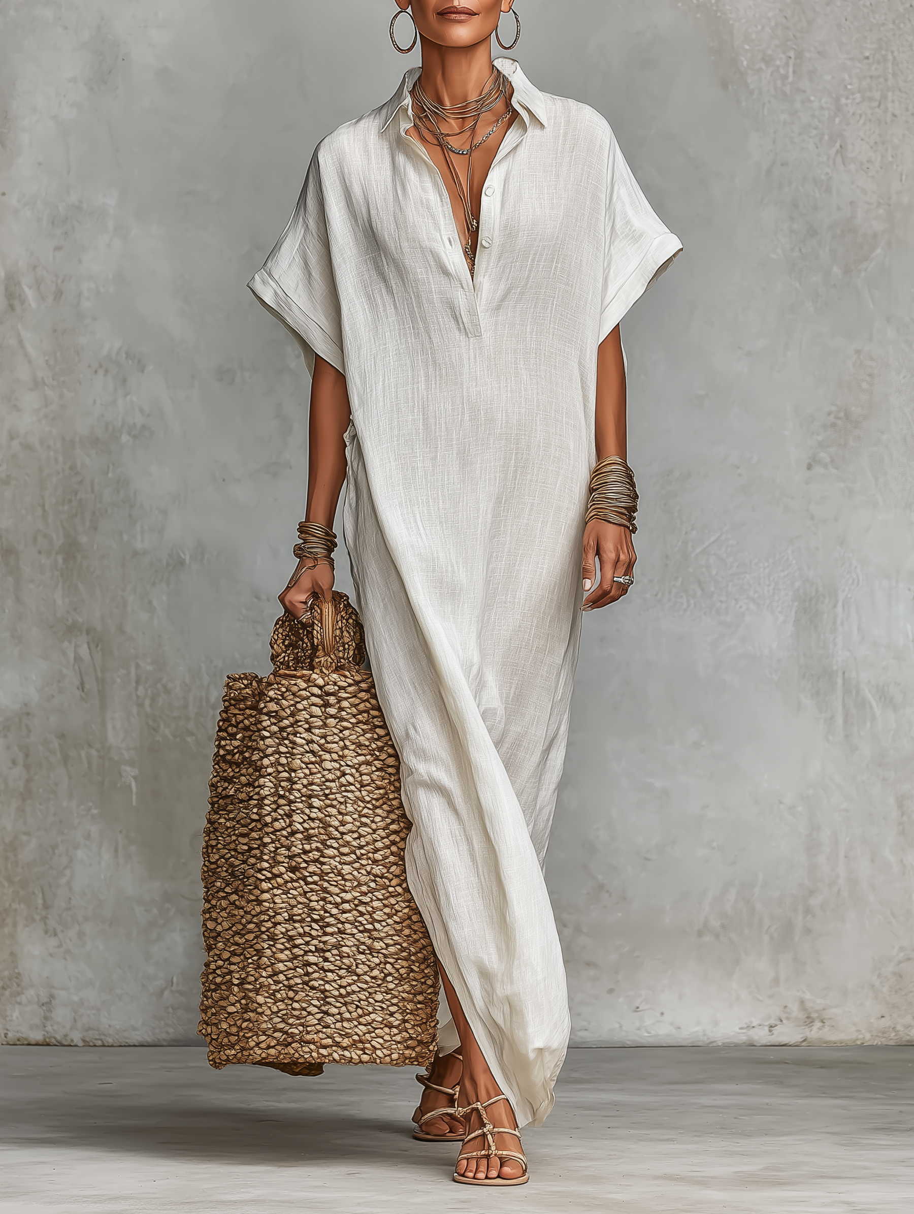 Freya | Loose-fitting Shirt Maxi Dress