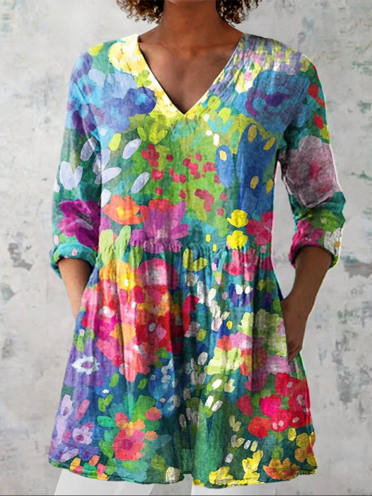 Maelle™ | Long Blouse with V-Neck