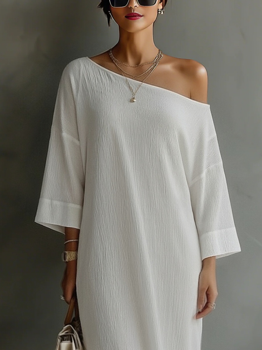 Clara | Ivory White Cotton-Linen Blend