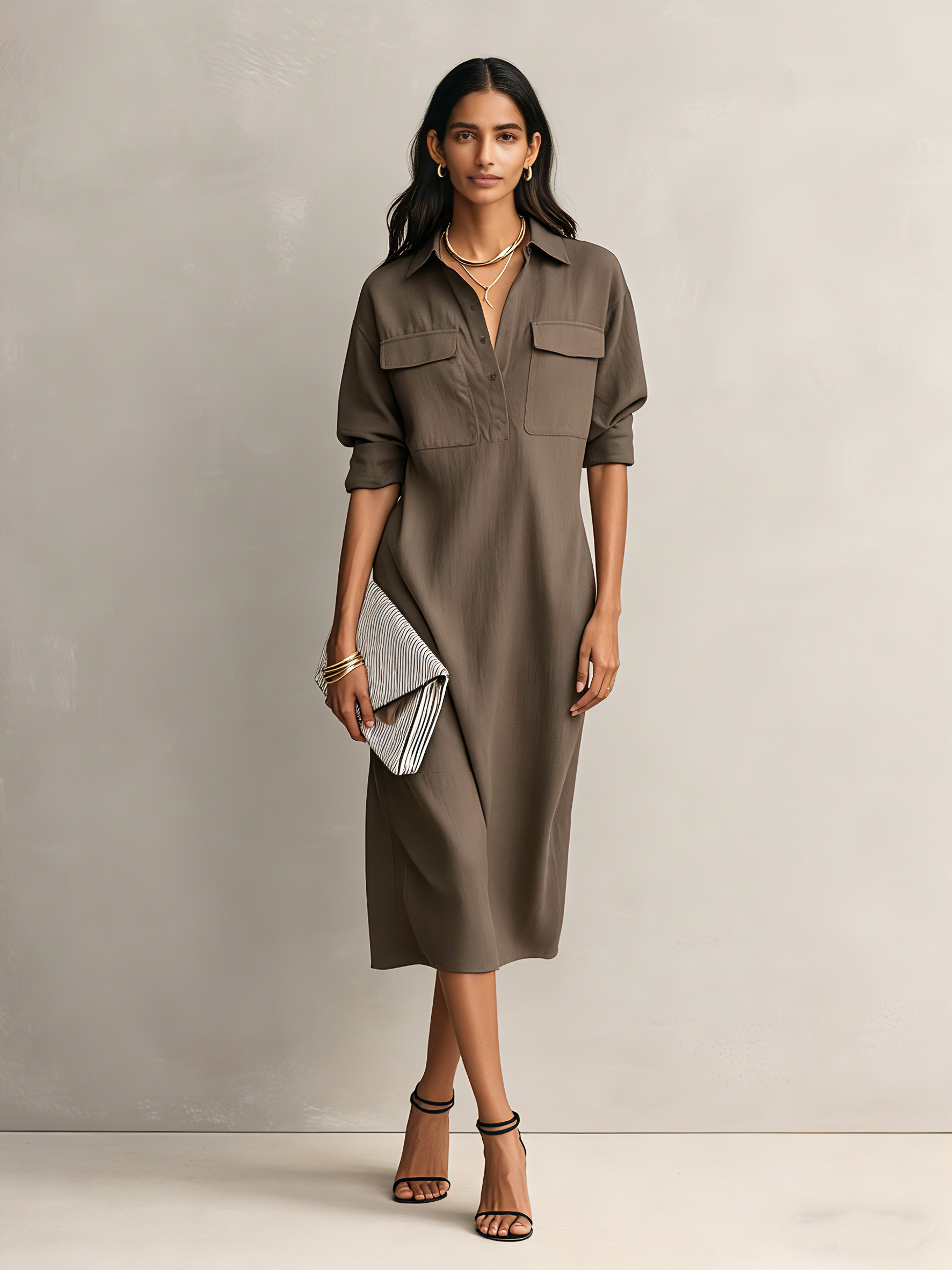 Bridget | Elegant Black Cotton-linen Blend
