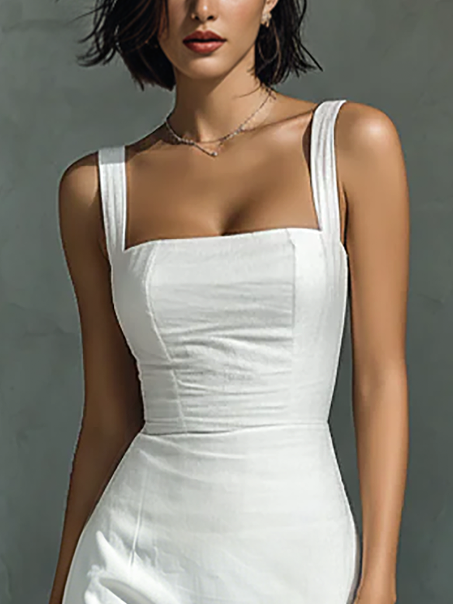 Faye | Simple White Cotton Linen
