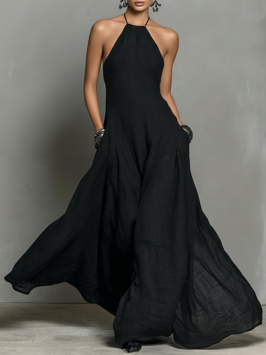 Antonia | Linen Blend Halter Neck