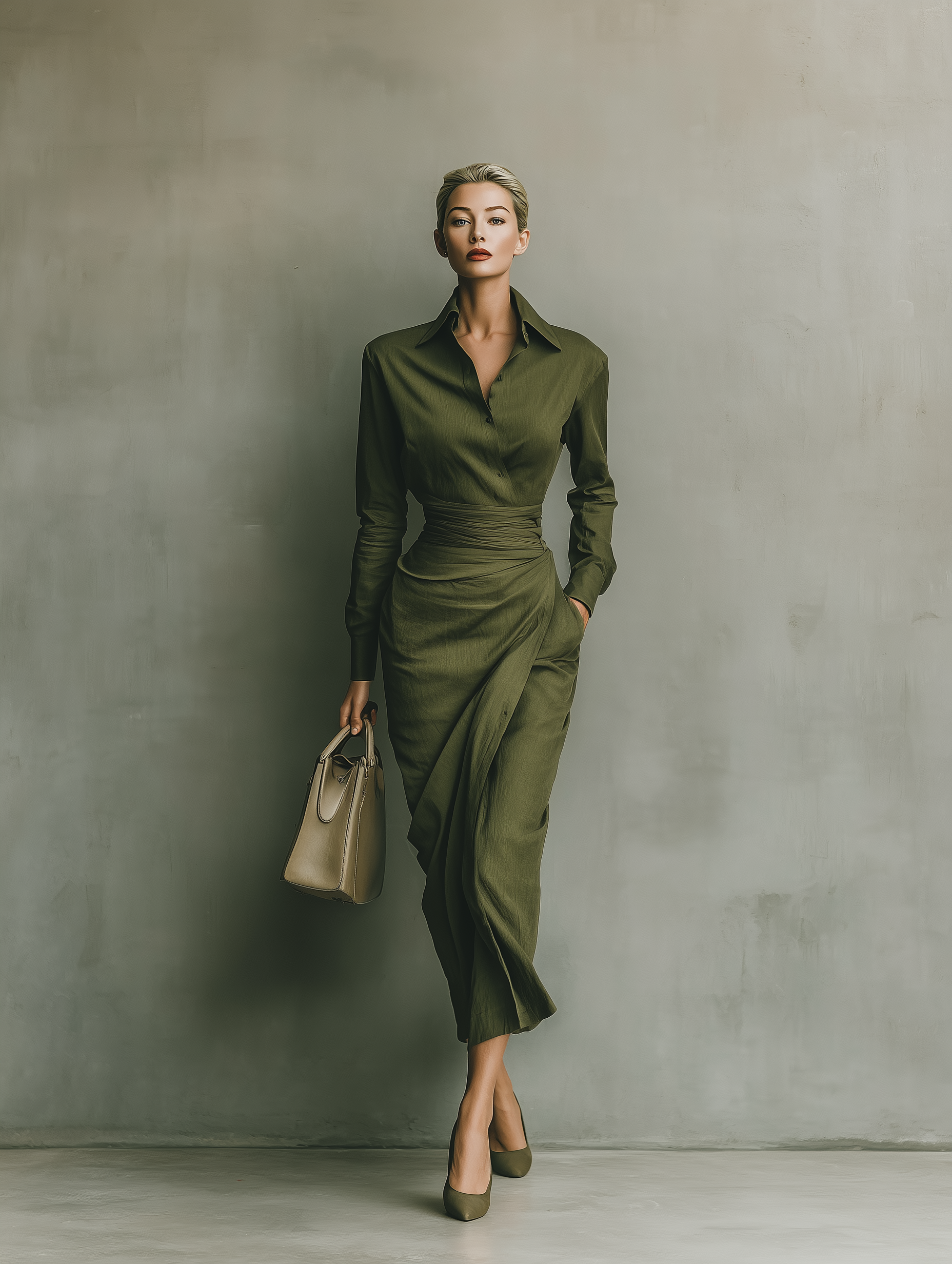 Scarlett | Army Green Cotton Blended