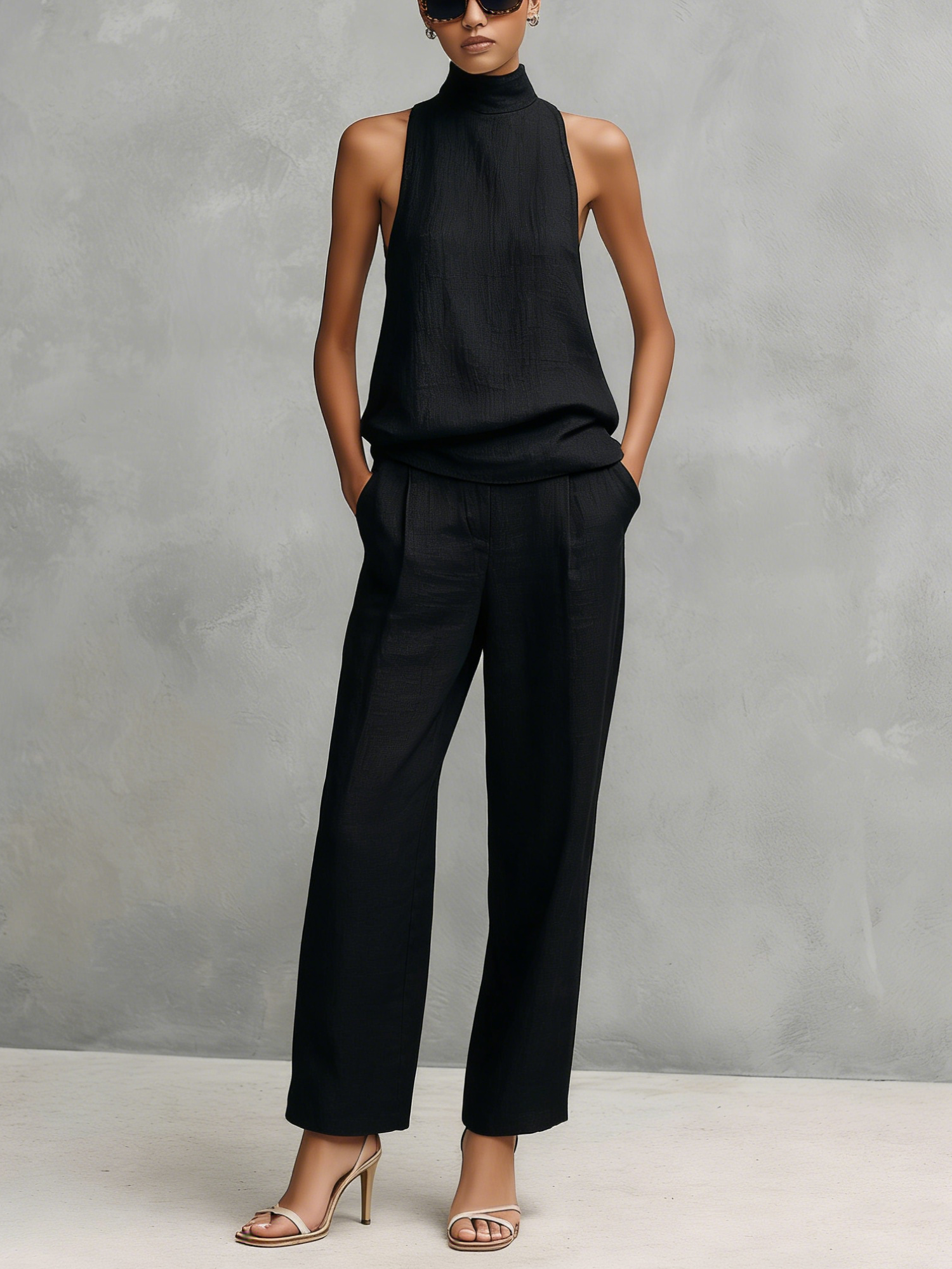 Amelia | Elegant Black Cotton Linen