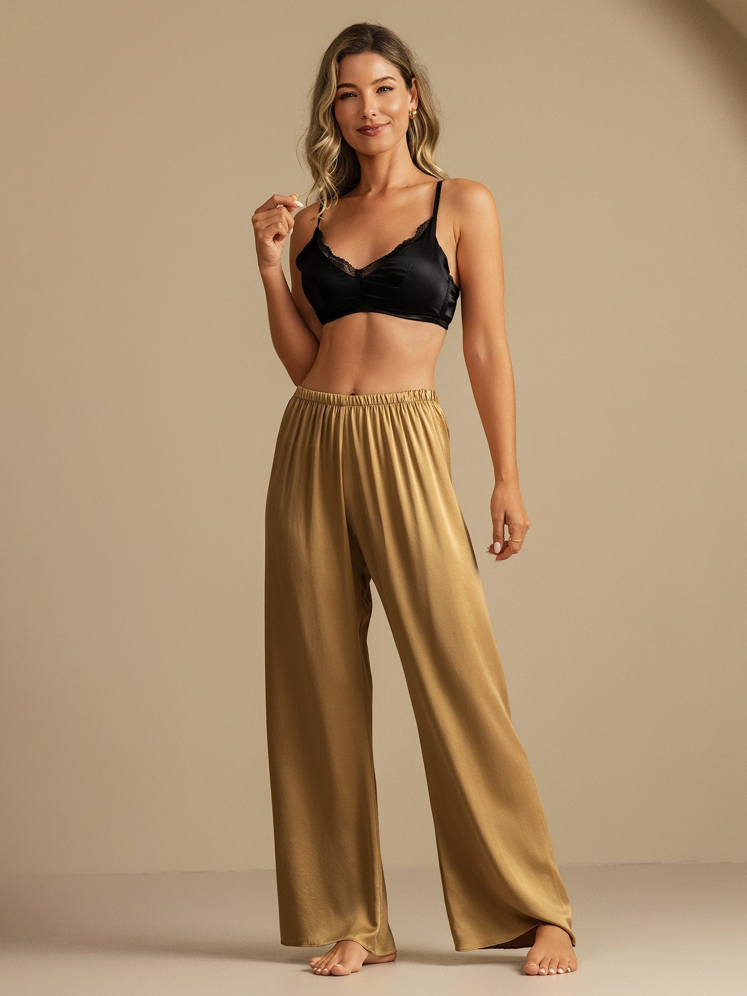 Clare | Wide-Leg Silk Trousers