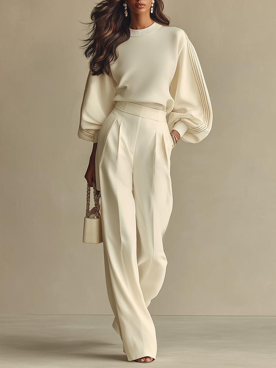 Ivy | Ivory Textured Set Ribbed
