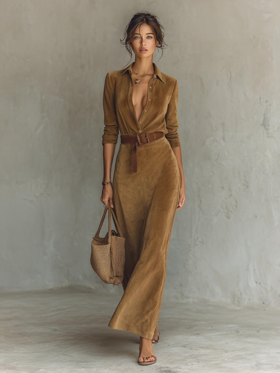 Meg | Suede Single-breasted Lapel Belt