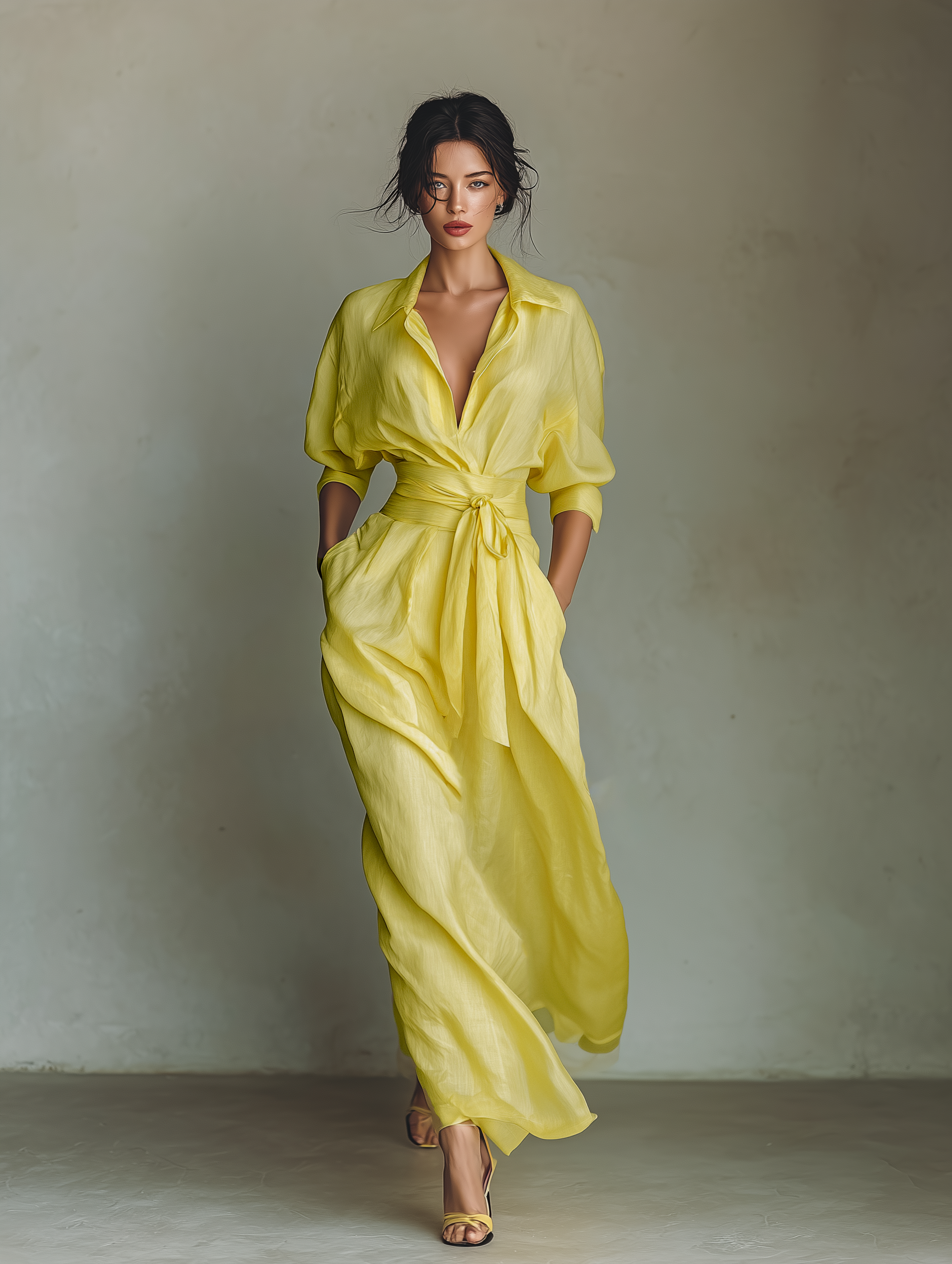 Brooke | Lemon Yellow Cotton Linen