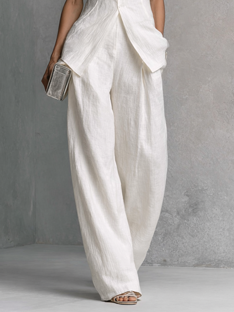 Celeste | Elegant White Cotton Linen