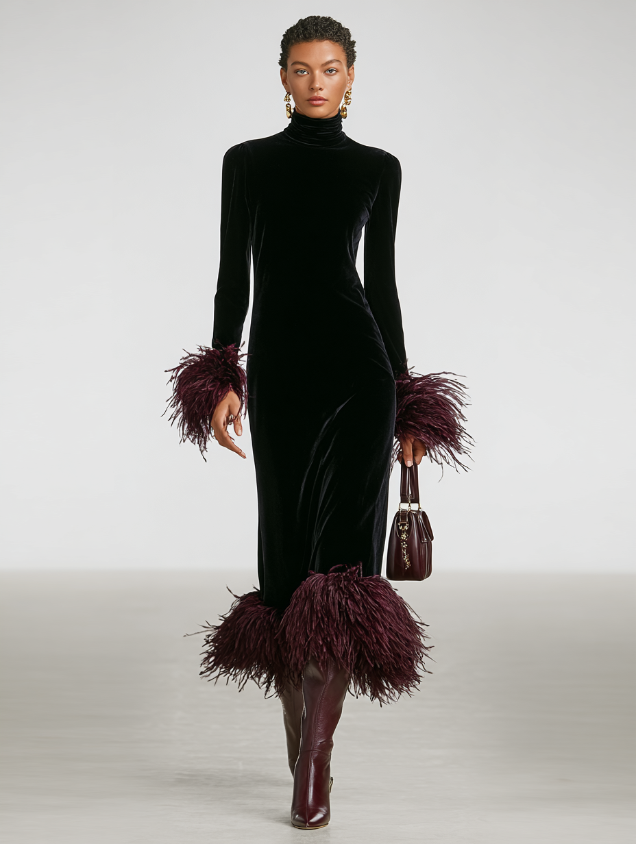 Fleur | Velvet Patchwork Faux Ostrich