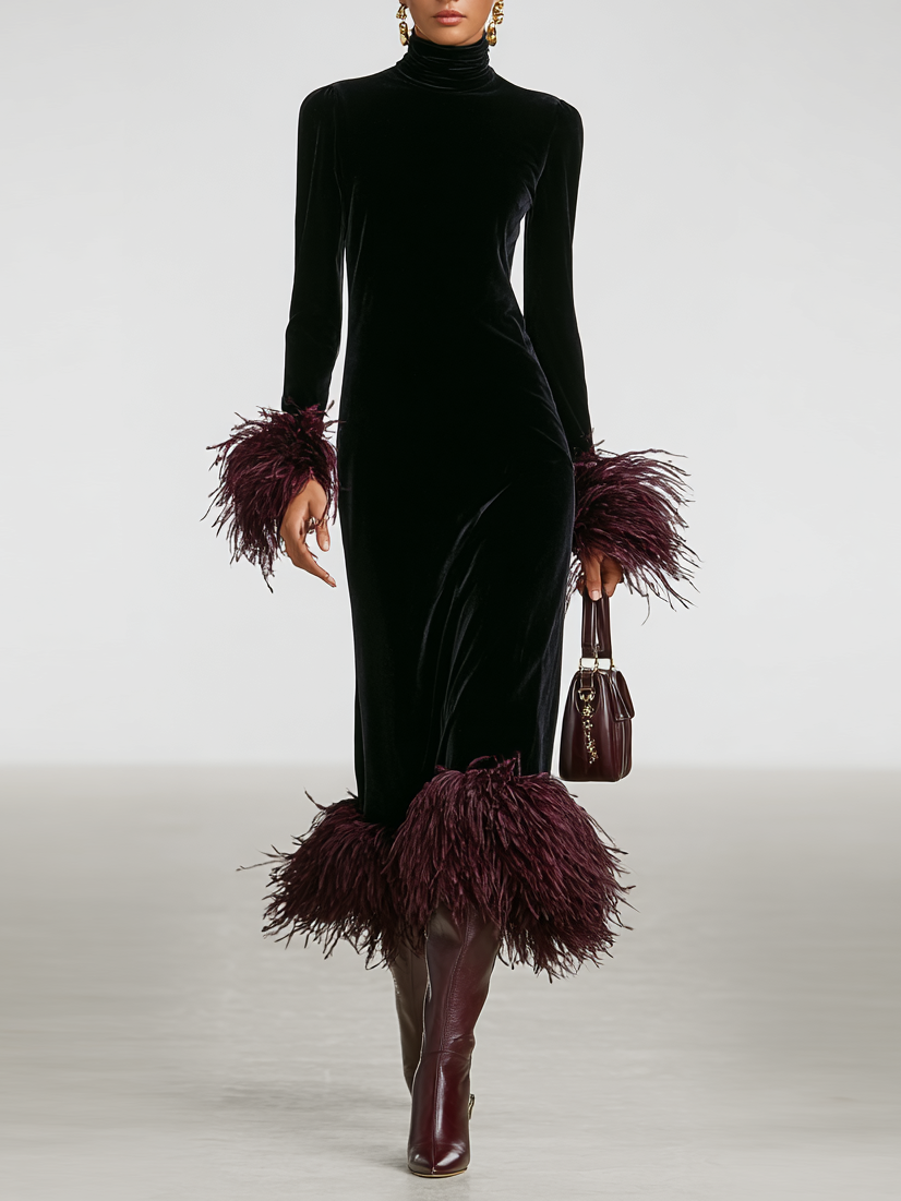 Fleur | Velvet Patchwork Faux Ostrich
