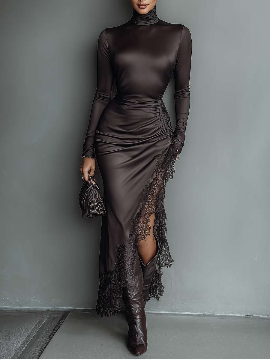 Tammy | Dark Brown Satin Irregular
