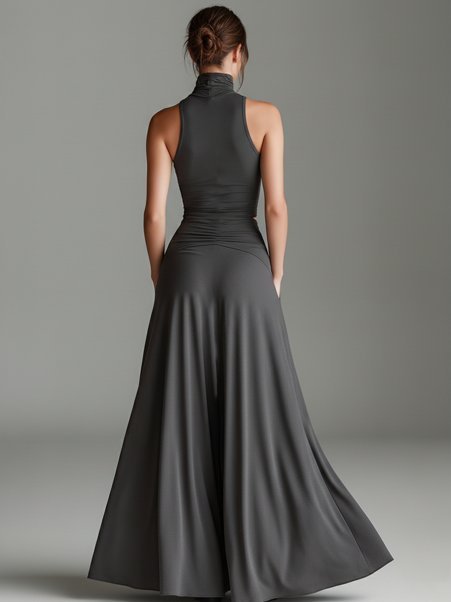Kim | Charcoal Gray Stretch Knit