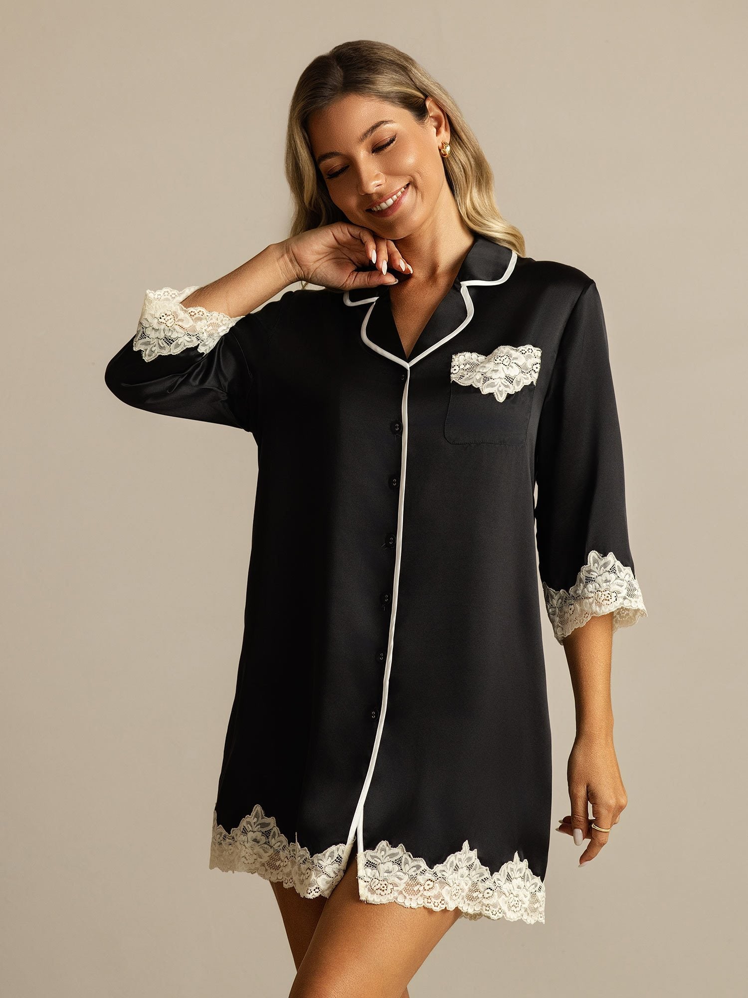 Lara | Chic Lace Trim Nightgown