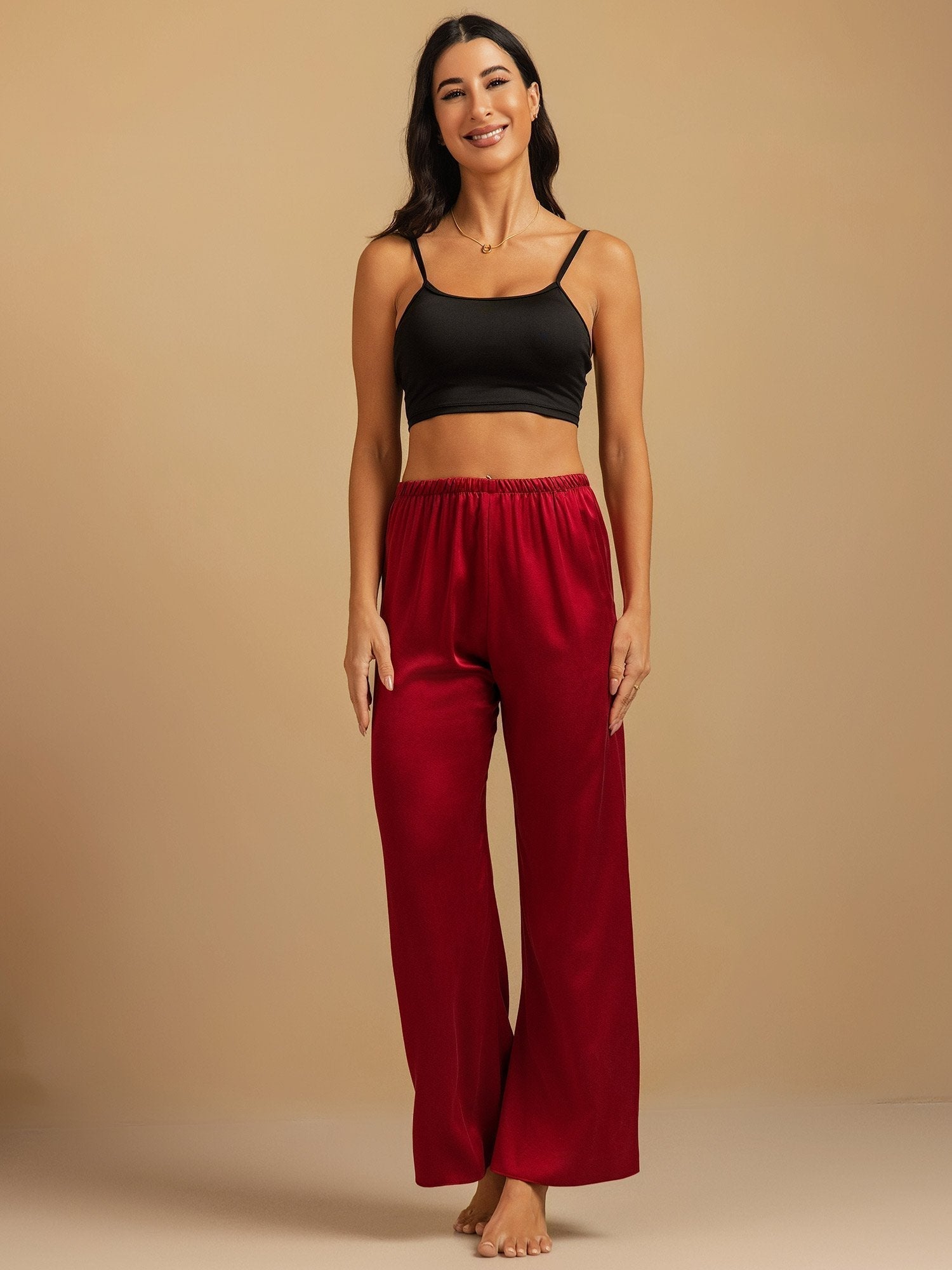 Clare | Wide-Leg Silk Trousers