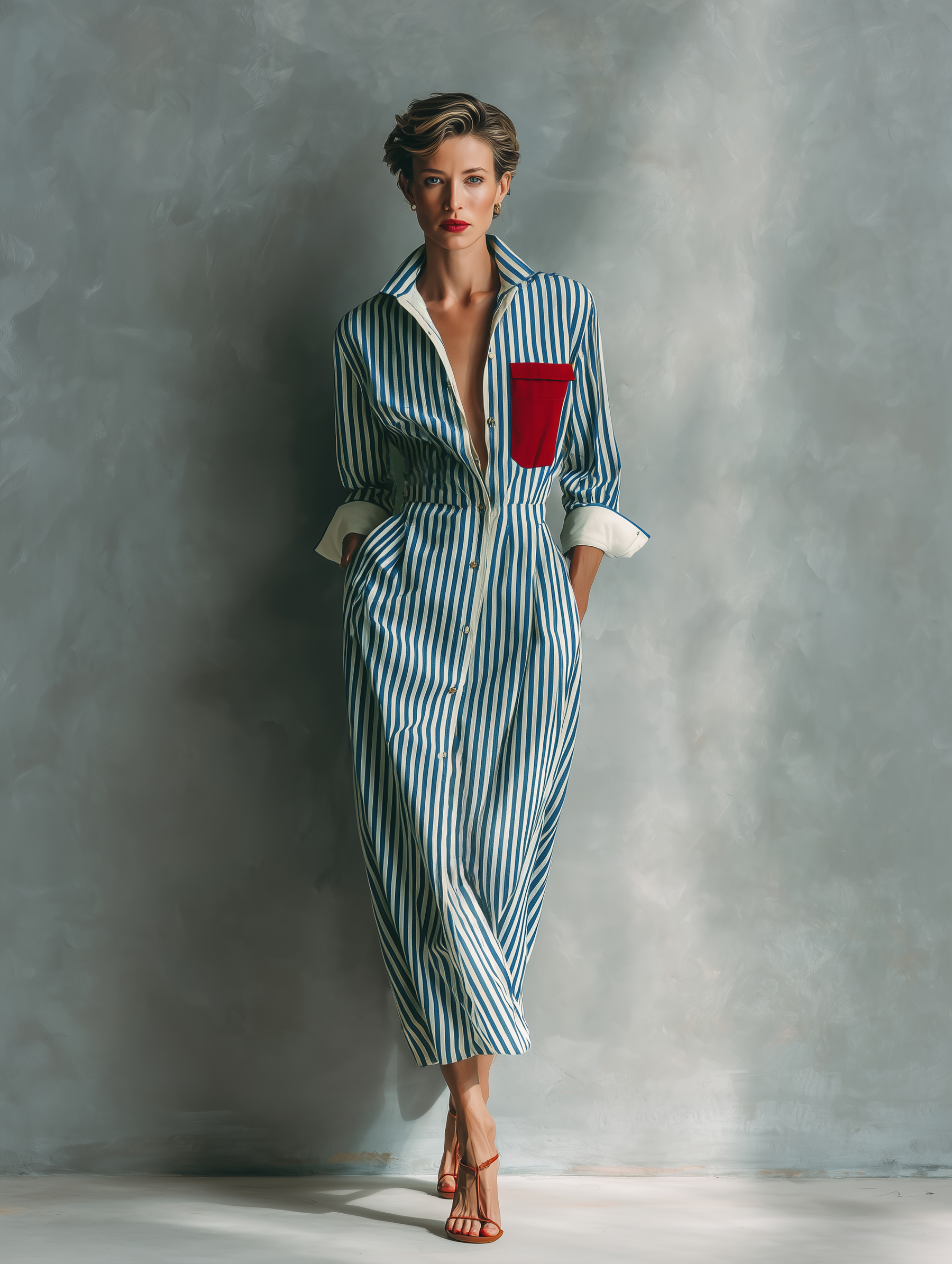 Allegra | Blue White Cotton Blend