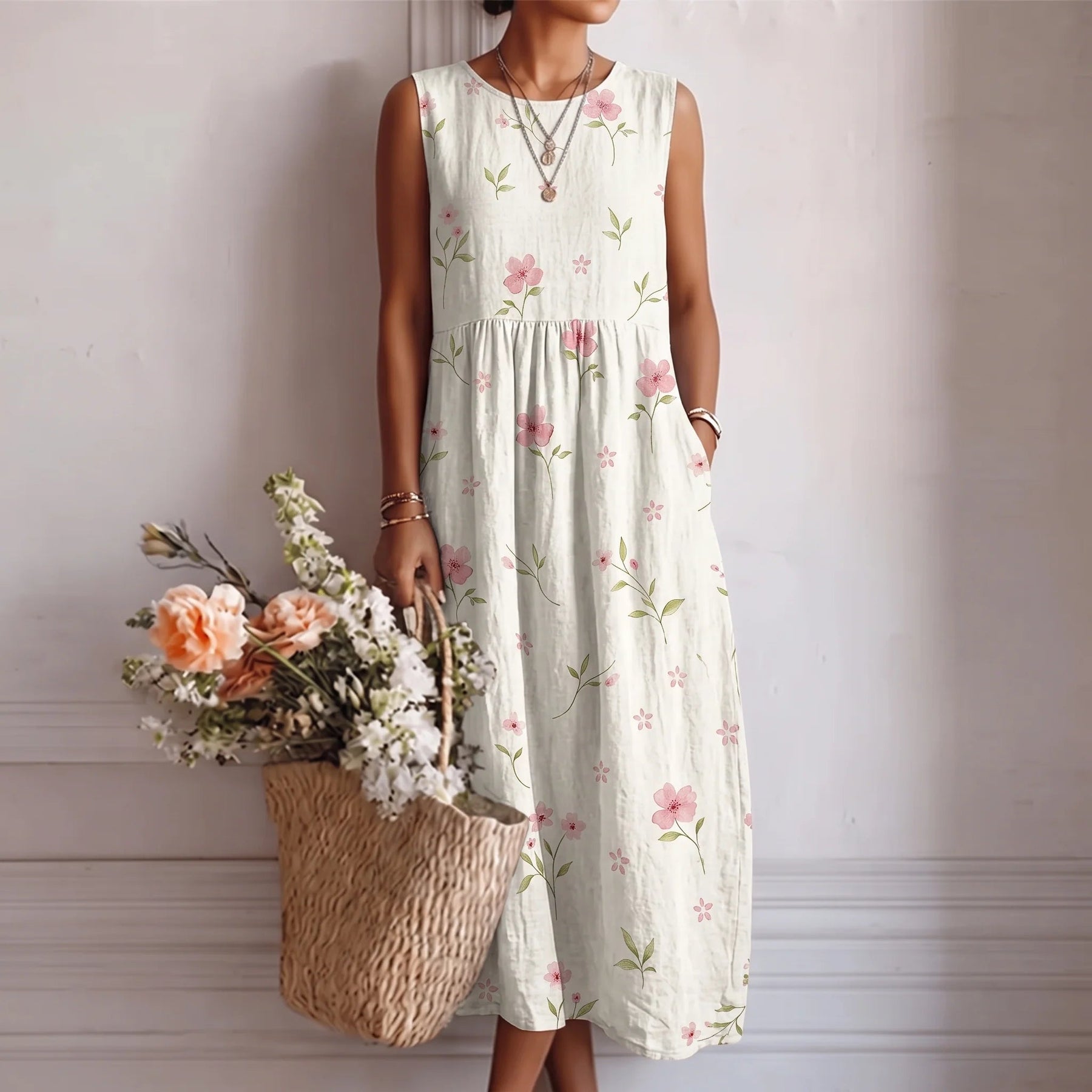 Alba™ | Flowing Elegance Midi Dress
