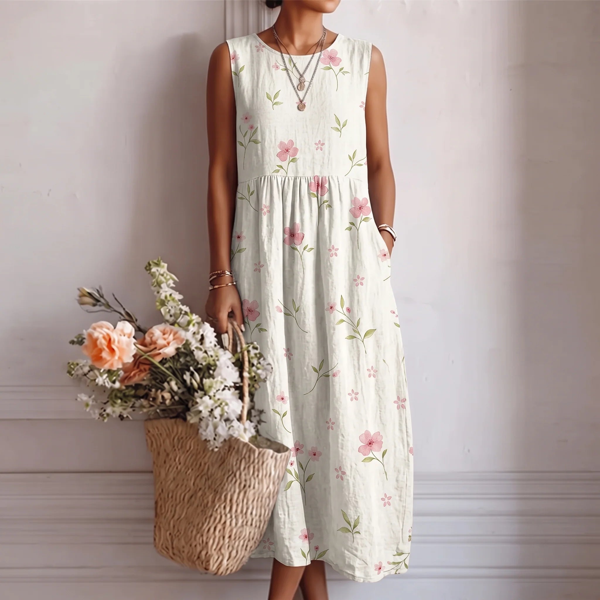 Alba™ | Flowing Elegance Midi Dress