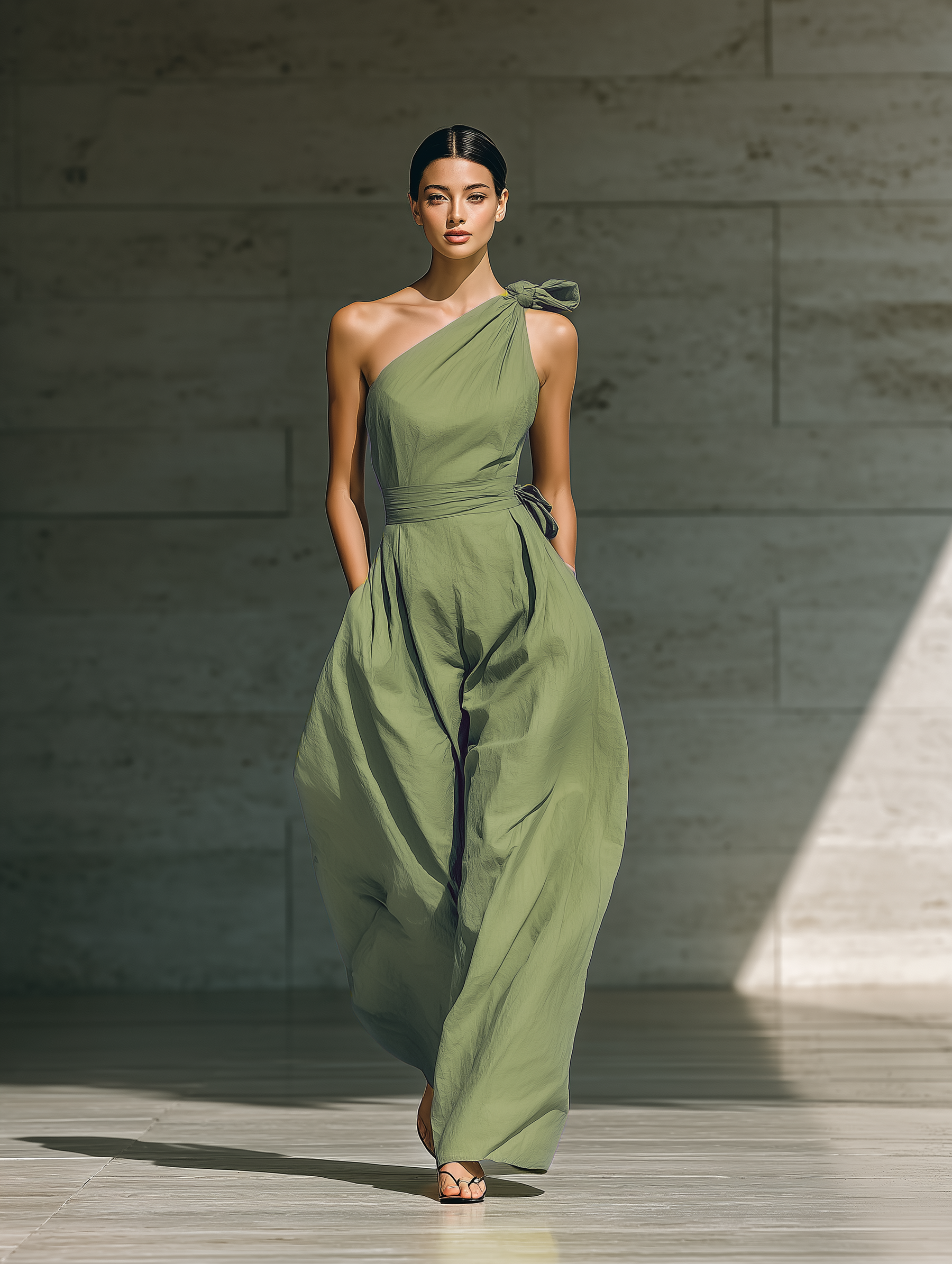 Jenna | Light Green Cotton Linen