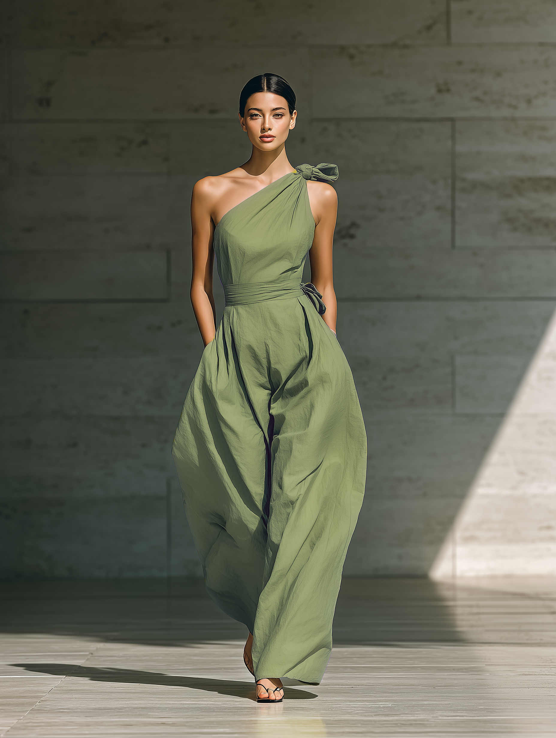 Jenna | Light Green Cotton Linen