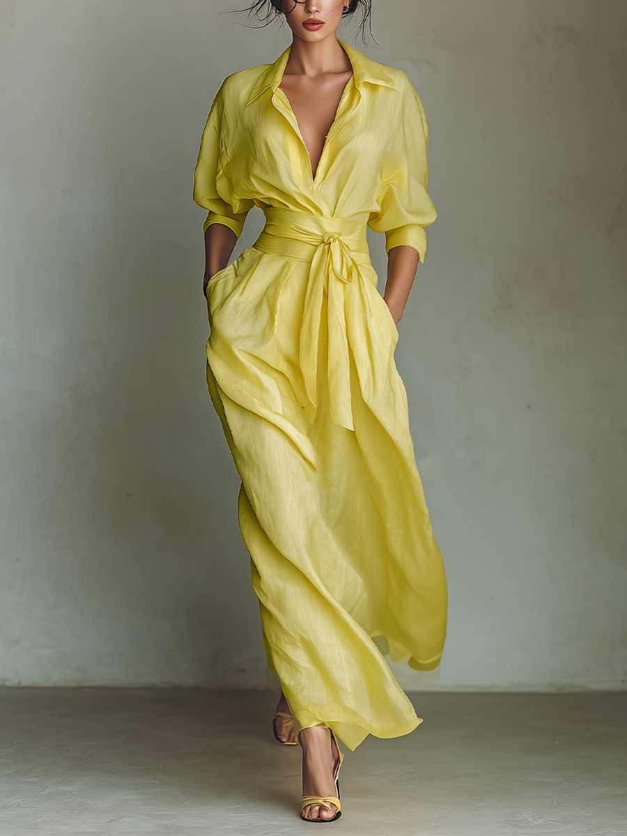 Brooke | Lemon Yellow Cotton Linen