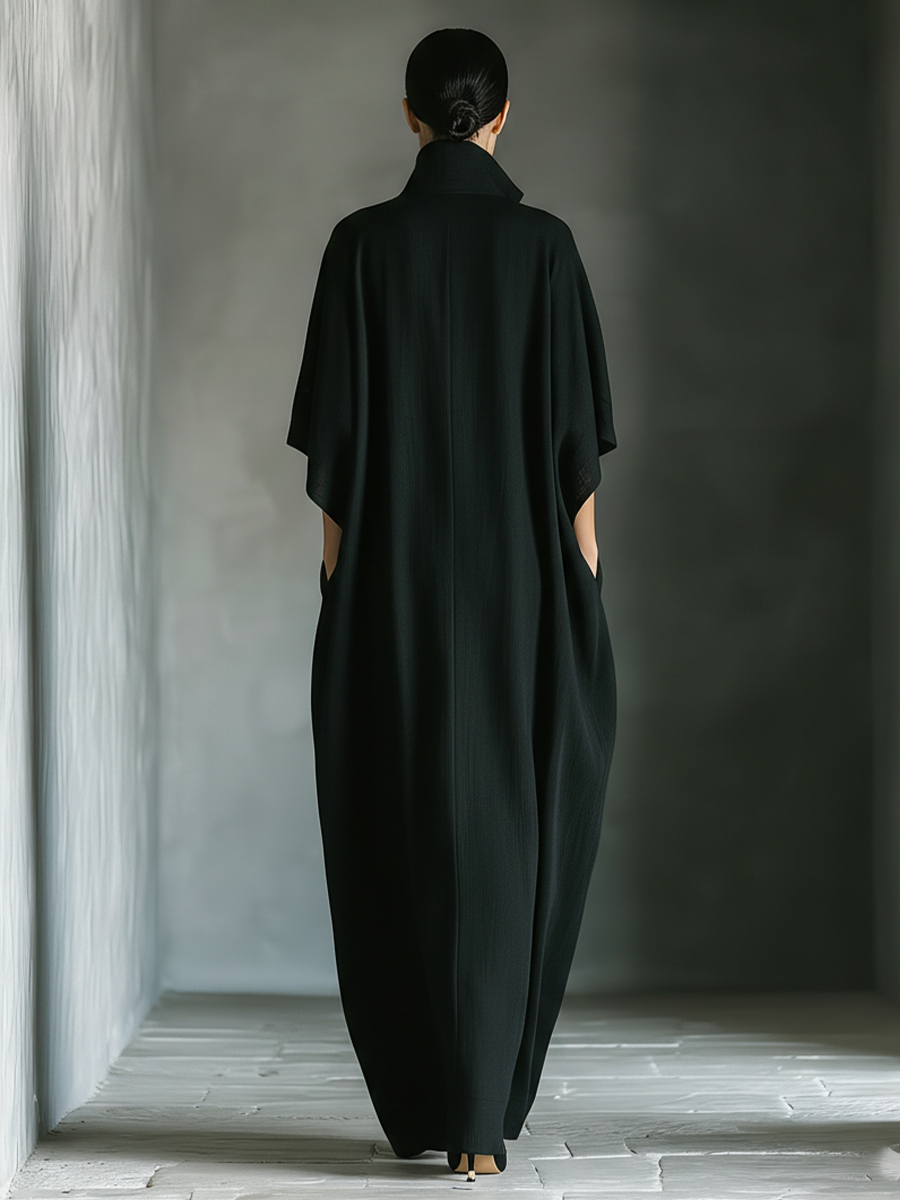 Dahlia | Black Cotton Blend Fabric