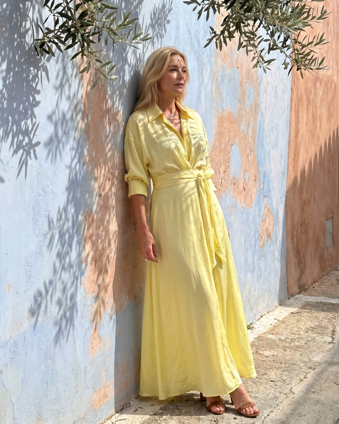 ZELITH | Belted Midi Dress with Collar