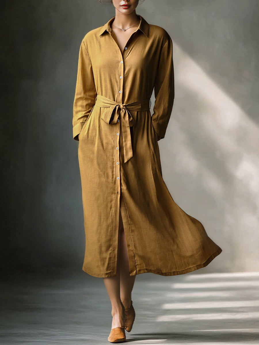 Paige | Mustard Elegant Linen Blended