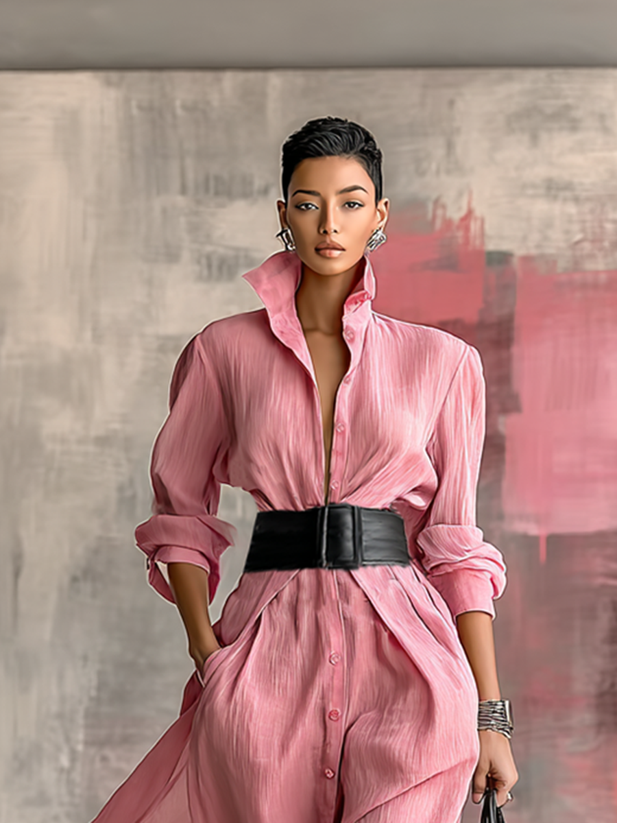 Tilda | Solid Color Lapel Long