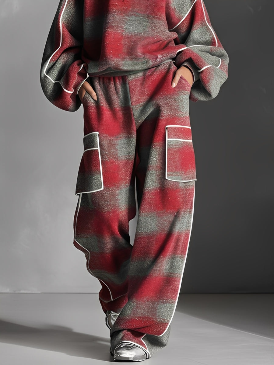 Imogen | Red Gray Plaid Brushed