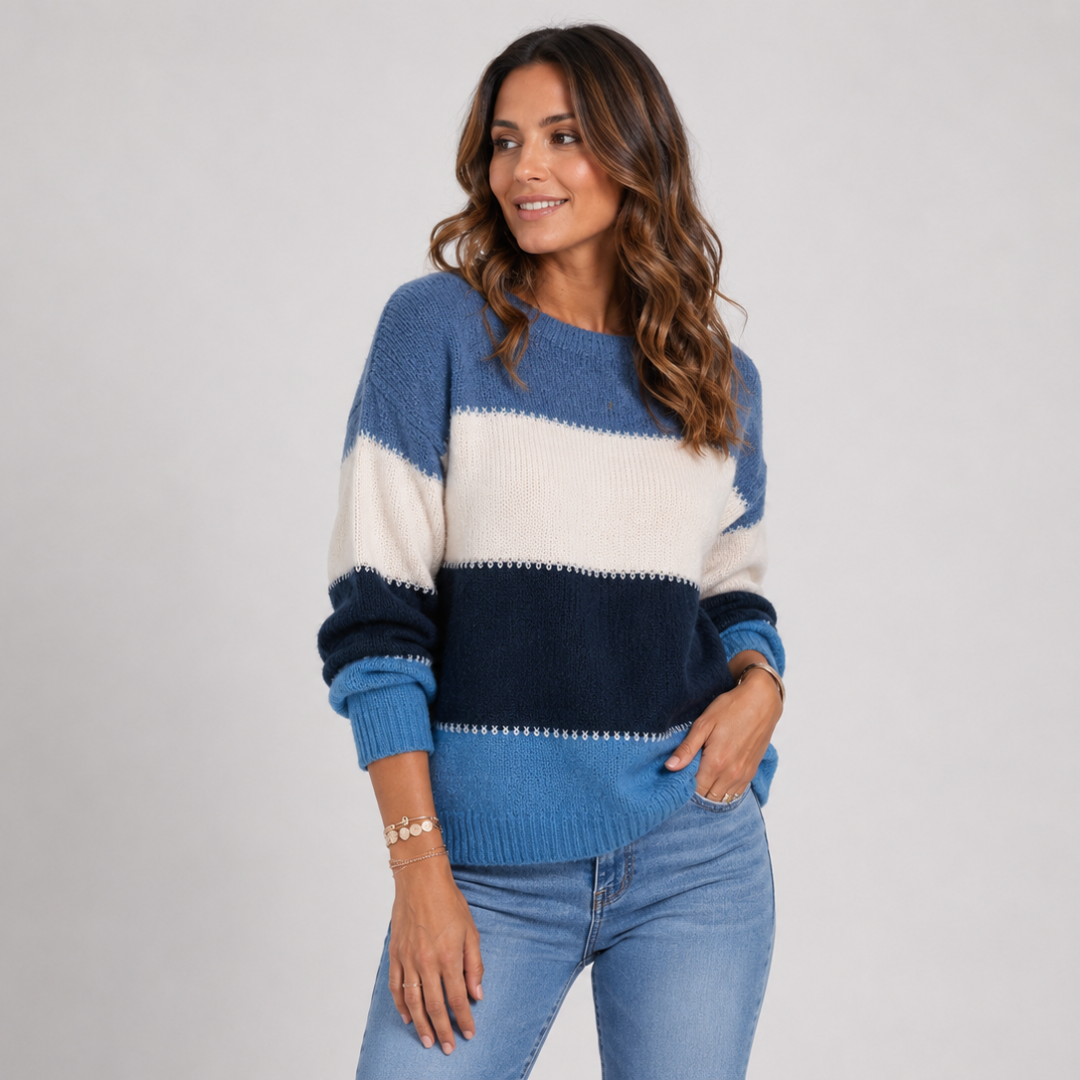 Elise Moretti | Colour Block Knit Sweater For Women