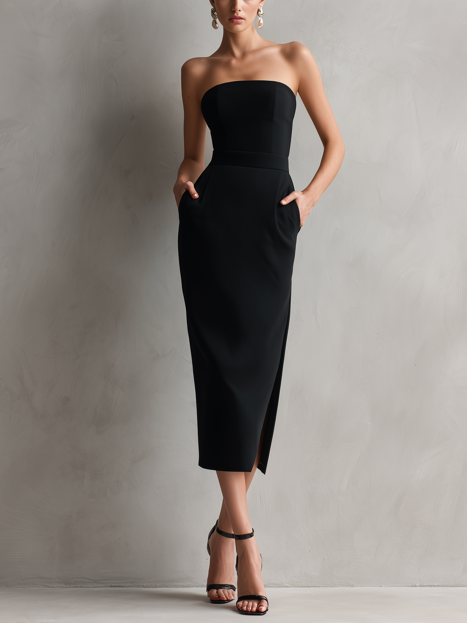 Helen | Elegant Black Stretch Strapless