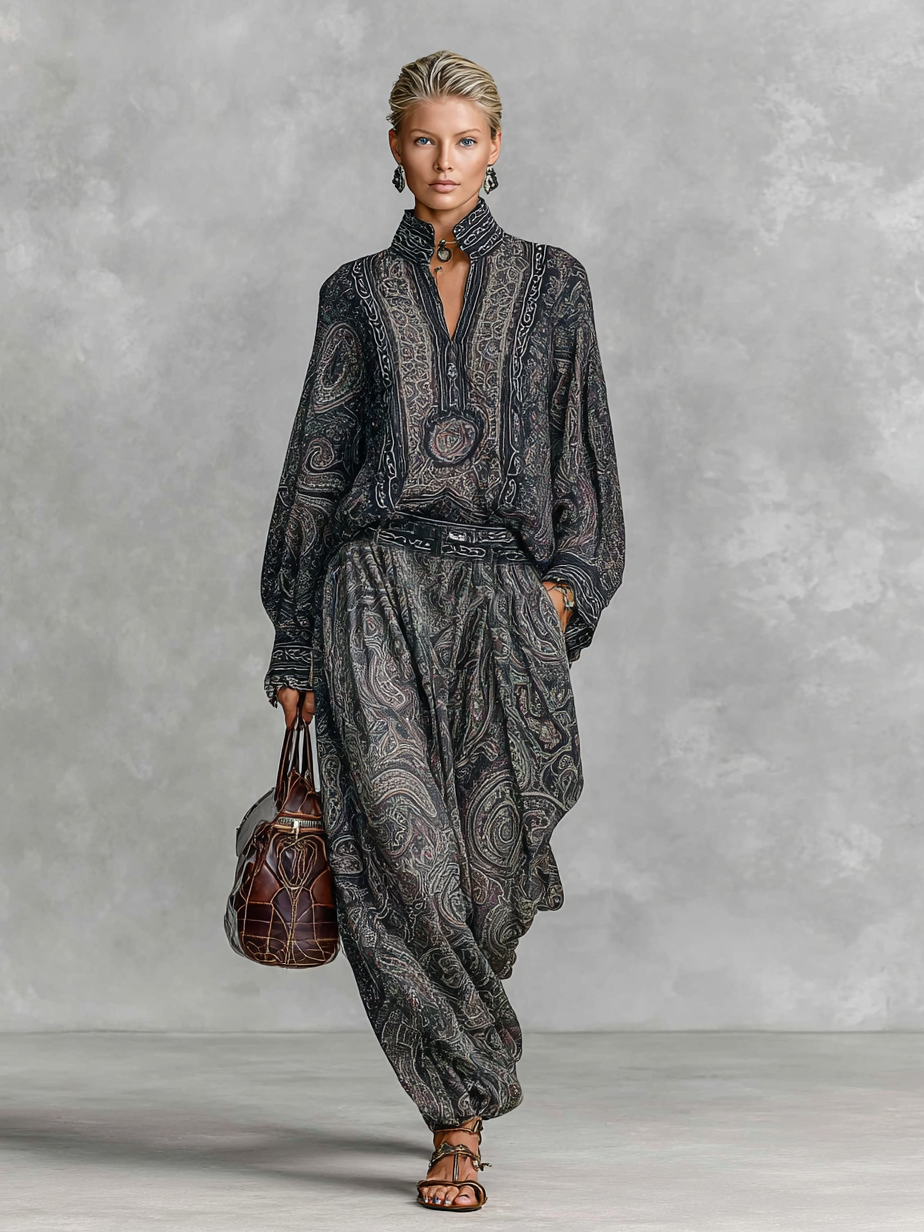 Yasmin | Vintage Paisley Print Stand-up