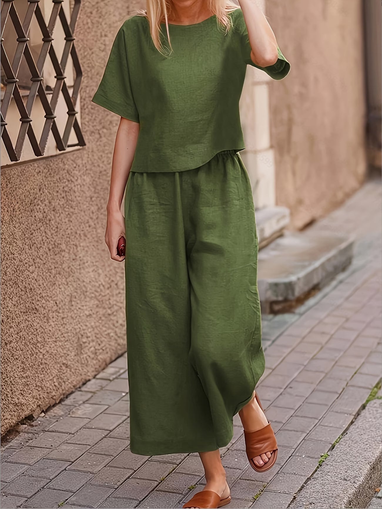 Elena™ | Elegant Solid Wide-Leg Pantsuit