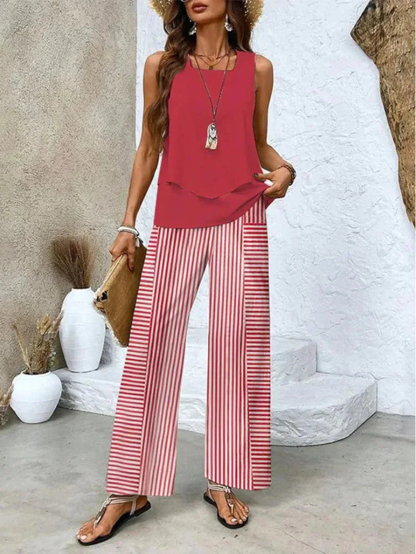 Ovelynra™ | Sleeveless Top and Wide Trousers
