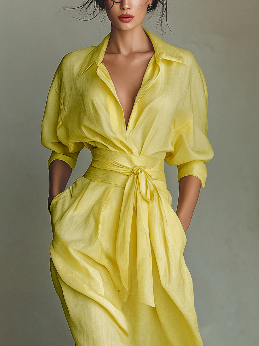 Brooke | Lemon Yellow Cotton Linen