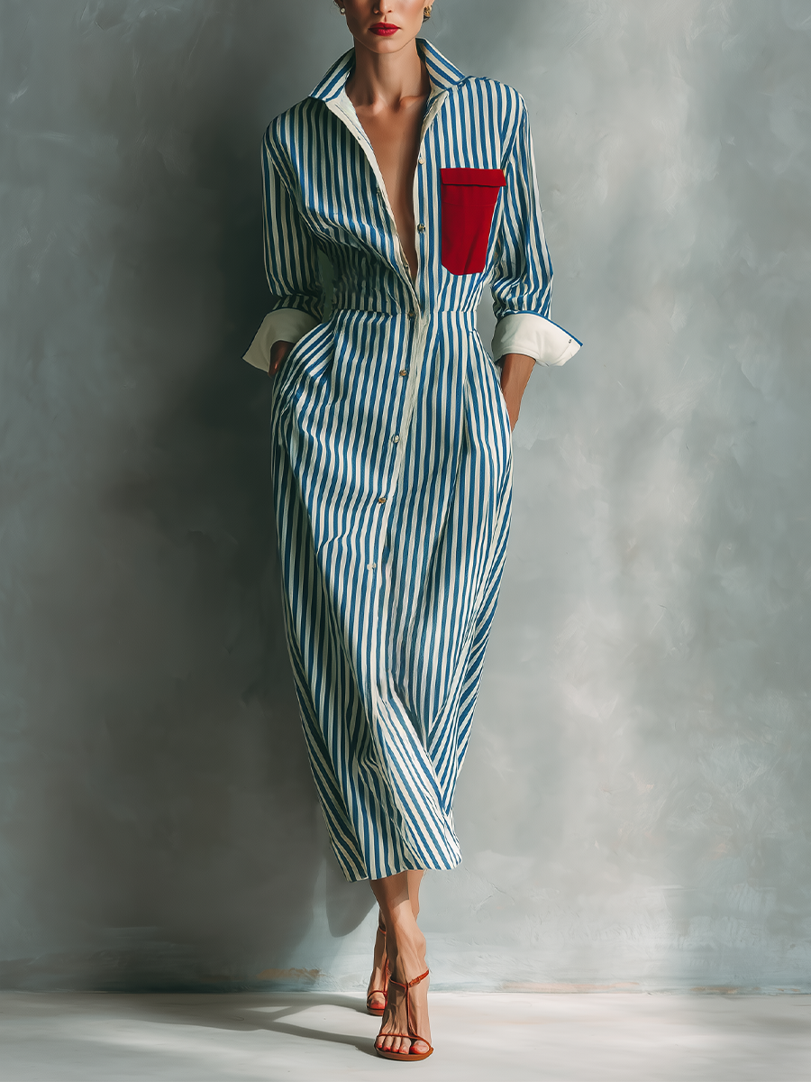 Allegra | Blue White Cotton Blend