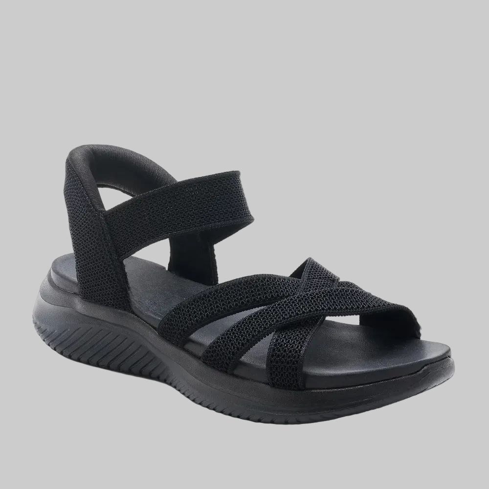 Margaret | Black Ultra Flex Knit Sandals