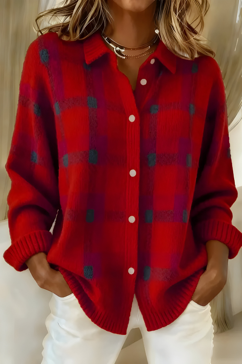 Anna™ | Plaid Knit Cardigan