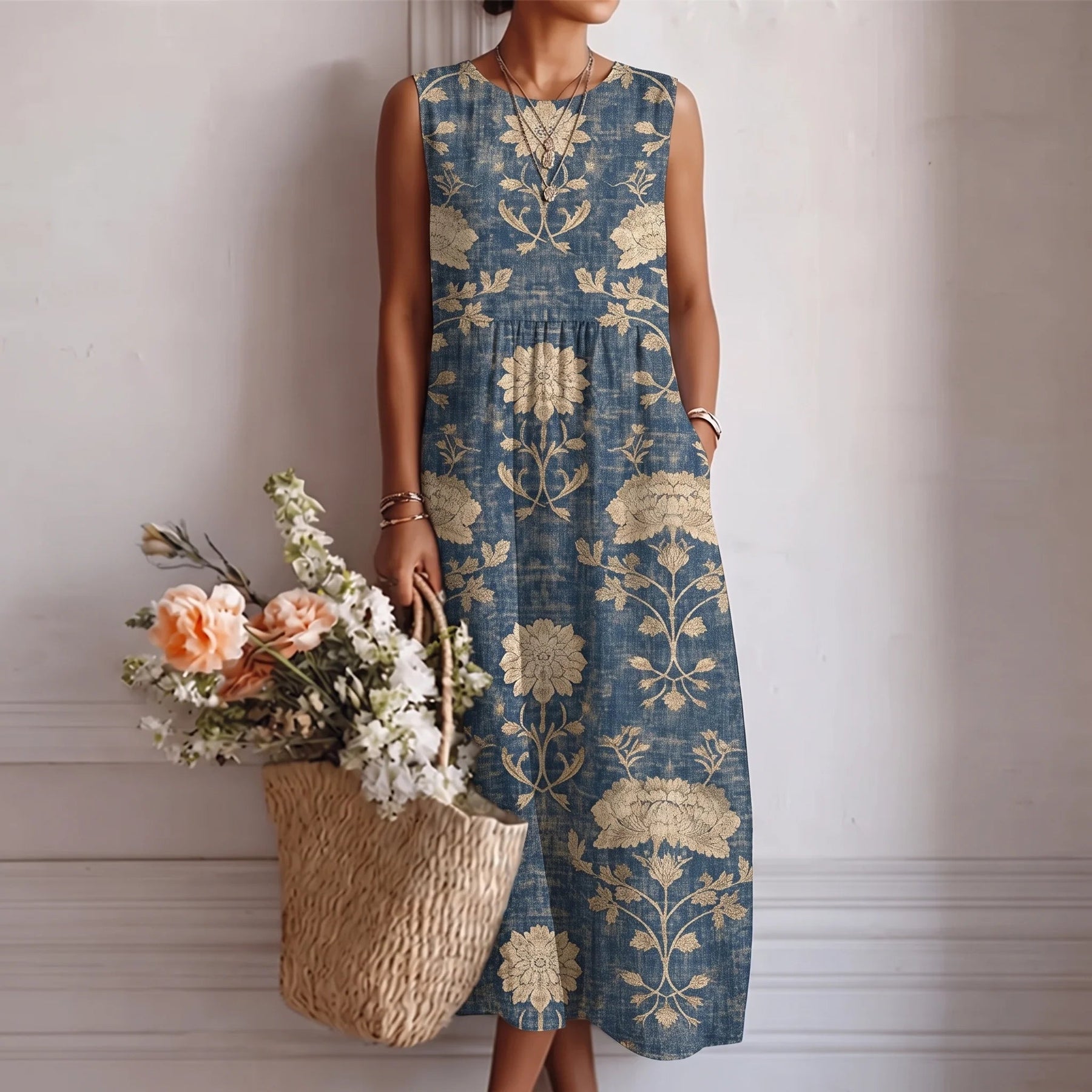 Alba™ | Flowing Elegance Midi Dress