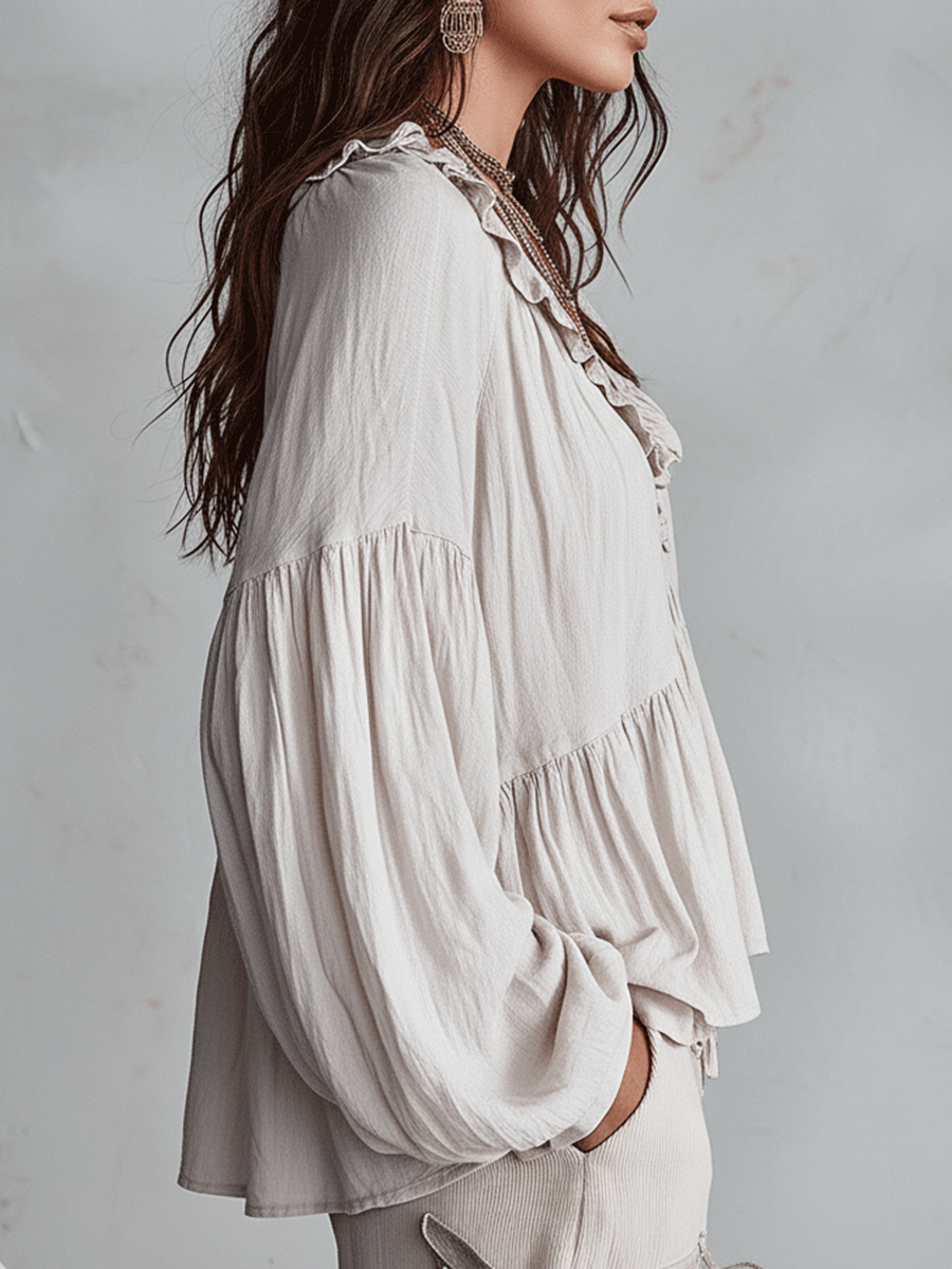 Eleanor | Airy Vintage-Inspired Ruffle Soft Ruffle Bohemian