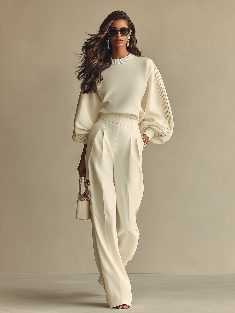 Ivy | Ivory Textured Set Ribbed