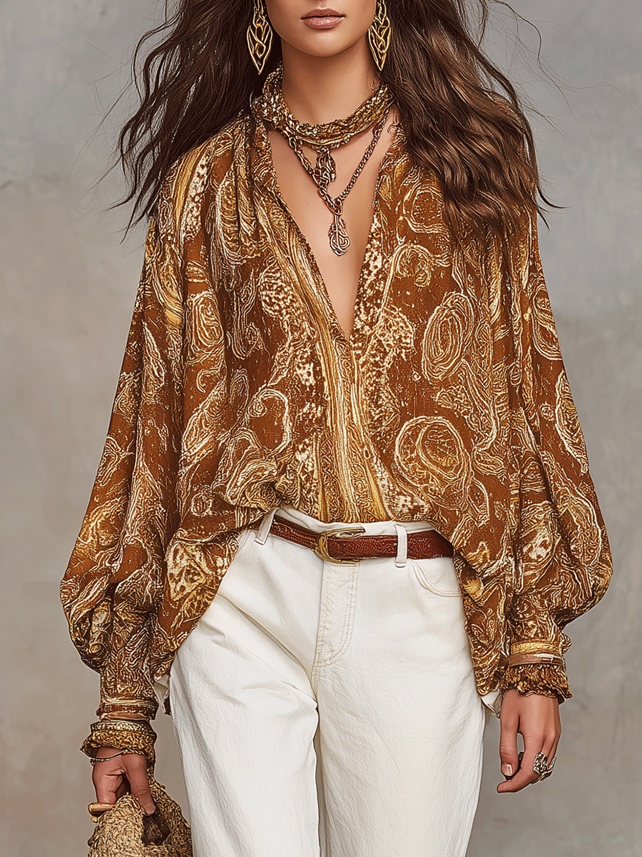 Nora | Bohemian Paisley Blouse