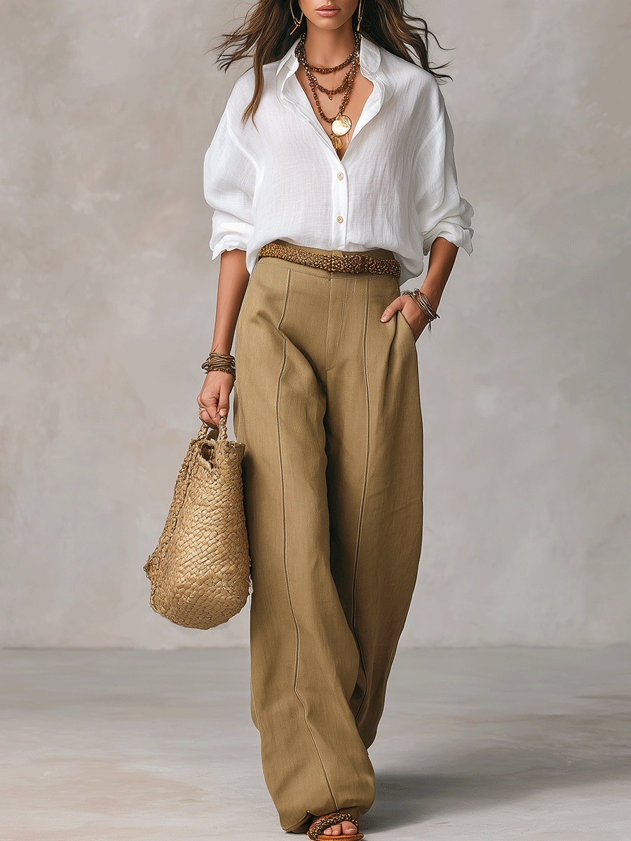 Lavinia | Bohemian Effortless Linen White Blouse